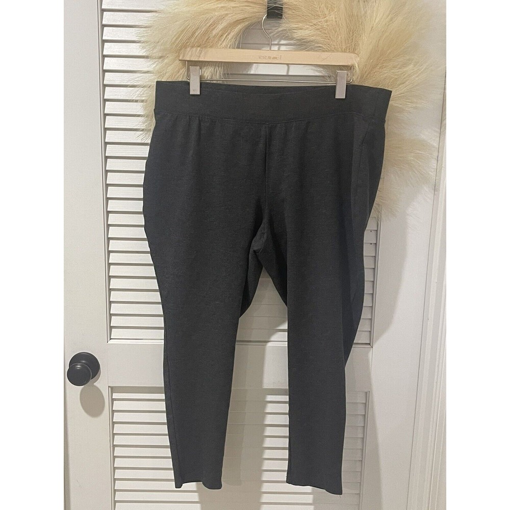 Catherines Heather Gray Ultra Knit Ponte Full Length Leggings Pant Sze 2X 22/24W